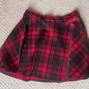 Black and red plaid skirt